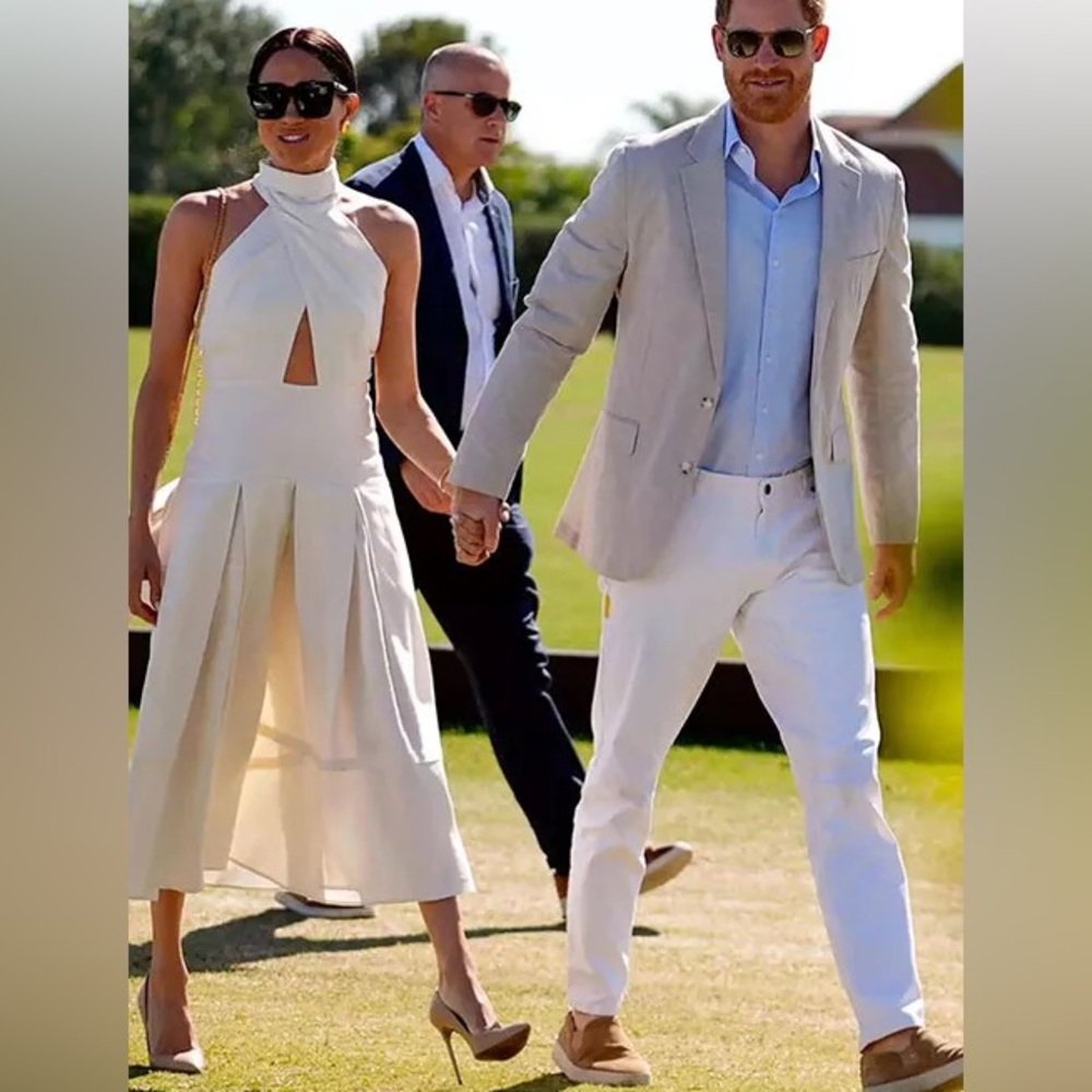 Heidi Merrick Ginger Dress in Ivory Raw Silk and Hemp ASO Meghan Markle